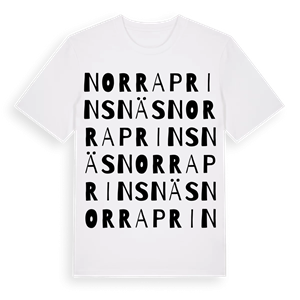 Norra Prinsnäs ordlek t-shirt – ekologisk bomull t-shirt från Pinshirt