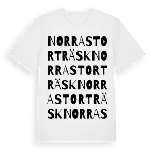 Norra Storträsk ordlek t-shirt – ekologisk bomull t-shirt från Pinshirt