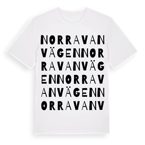 Norravanvägen ordlek t-shirt – ekologisk bomull t-shirt från Pinshirt