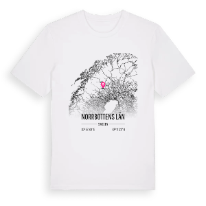 Norrbottens län karta t-shirt – ekologisk bomull t-shirt från Pinshirt