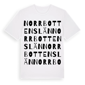 Norrbottens län ordlek t-shirt – ekologisk bomull t-shirt från Pinshirt