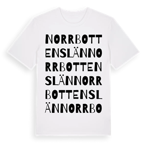 Norrbottens län ordlek t-shirt – ekologisk bomull t-shirt från Pinshirt