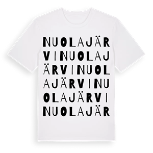 Nuolajärvi ordlek t-shirt – ekologisk bomull t-shirt från Pinshirt