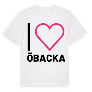 Jag älskar Öbacka t-shirt stort tryck – ekologisk bomull t-shirt från Pinshirt