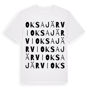 Oksajärvi ordlek t-shirt – ekologisk bomull t-shirt från Pinshirt
