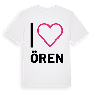 Jag älskar Ören t-shirt stort tryck – ekologisk bomull t-shirt från Pinshirt