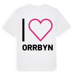 Jag älskar Orrbyn t-shirt stort tryck – ekologisk bomull t-shirt från Pinshirt