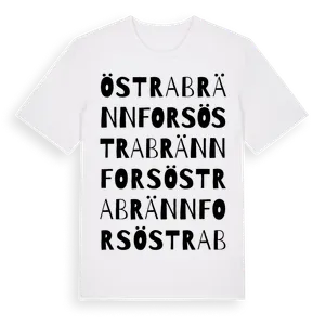 Östra Brännfors ordlek t-shirt – ekologisk bomull t-shirt från Pinshirt