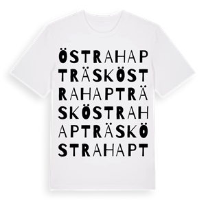 Östra Hapträsk ordlek t-shirt – ekologisk bomull t-shirt från Pinshirt