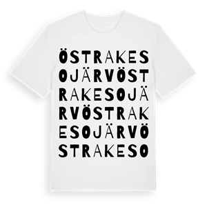 Östra Kesojärv ordlek t-shirt – ekologisk bomull t-shirt från Pinshirt