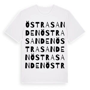 Östra Sanden ordlek t-shirt – ekologisk bomull t-shirt från Pinshirt