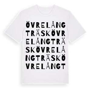 Övre Långträsk ordlek t-shirt – ekologisk bomull t-shirt från Pinshirt