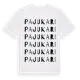 White t-shirt med Pajukari ordlek t-shirt