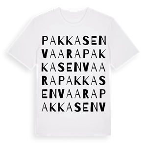 Pakkasenvaara ordlek t-shirt – ekologisk bomull t-shirt från Pinshirt
