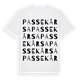 White t-shirt med Passekårsa ordlek t-shirt