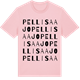 Pink Cotton t-shirt med Pellisaajo ordlek t-shirt