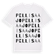 White t-shirt med Pellisaajo ordlek t-shirt