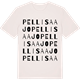 Vintage White t-shirt med Pellisaajo ordlek t-shirt