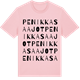 Pink Cotton t-shirt med Penikkasaajot ordlek t-shirt