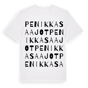 Penikkasaajot ordlek t-shirt – ekologisk bomull t-shirt från Pinshirt