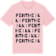 Pink Cotton t-shirt med Pentheikki ordlek t-shirt
