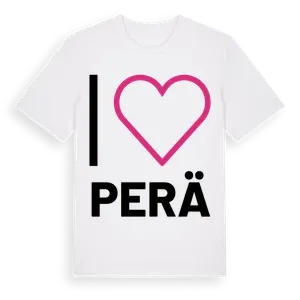 Jag älskar Perä t-shirt stort tryck – ekologisk bomull t-shirt från Pinshirt