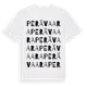 White t-shirt med Perävaara ordlek t-shirt