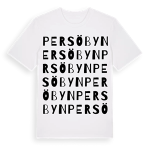 Persöbyn ordlek t-shirt – ekologisk bomull t-shirt från Pinshirt