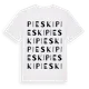 White t-shirt med Pieski ordlek t-shirt