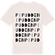 Vintage White t-shirt med Pipudden ordlek t-shirt