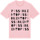 Pink Cotton t-shirt med Pissinlehto ordlek t-shirt