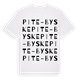 White t-shirt med Pite-Byske ordlek t-shirt