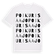 White t-shirt med Poikurisaajo ordlek t-shirt