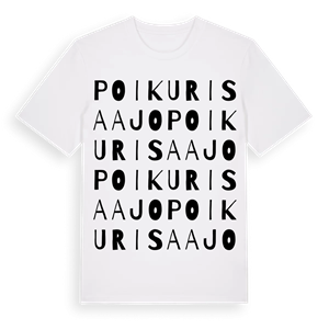 Poikurisaajo ordlek t-shirt – ekologisk bomull t-shirt från Pinshirt