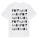 White t-shirt med Poitajavaara ordlek t-shirt