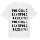 White t-shirt med Polcirkelbyn ordlek t-shirt