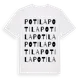White t-shirt med Potila ordlek t-shirt