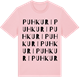 Pink Cotton t-shirt med Puhkuri ordlek t-shirt