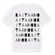 White t-shirt med Raitaaho ordlek t-shirt