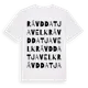 White t-shirt med Rávddatjavelk ordlek t-shirt