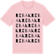 Pink Cotton t-shirt med Rebak ordlek t-shirt
