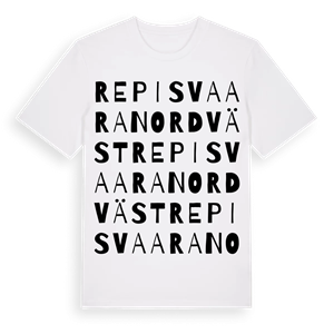 Repisvaara Nordväst ordlek t-shirt – ekologisk bomull t-shirt från Pinshirt