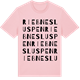 Pink Cotton t-shirt med Riebnesluspen ordlek t-shirt