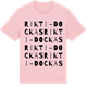 Pink Cotton t-shirt med Rikti-Dockas ordlek t-shirt