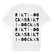 White t-shirt med Rikti-Dockas ordlek t-shirt