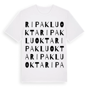 Ripakluokta ordlek t-shirt – ekologisk bomull t-shirt från Pinshirt