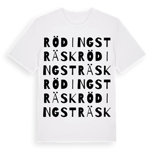 Rödingsträsk ordlek t-shirt – ekologisk bomull t-shirt från Pinshirt