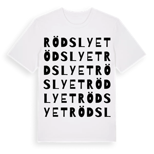 Rödslyet ordlek t-shirt – ekologisk bomull t-shirt från Pinshirt