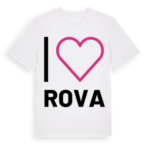 Jag älskar Rova t-shirt stort tryck – ekologisk bomull t-shirt från Pinshirt