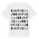 White t-shirt med Rumpusaajo ordlek t-shirt